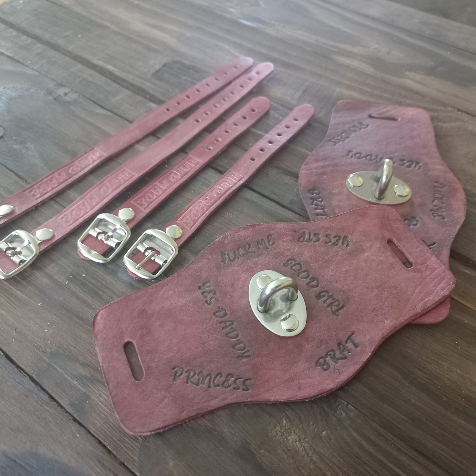 Custom leather wrist cuffs